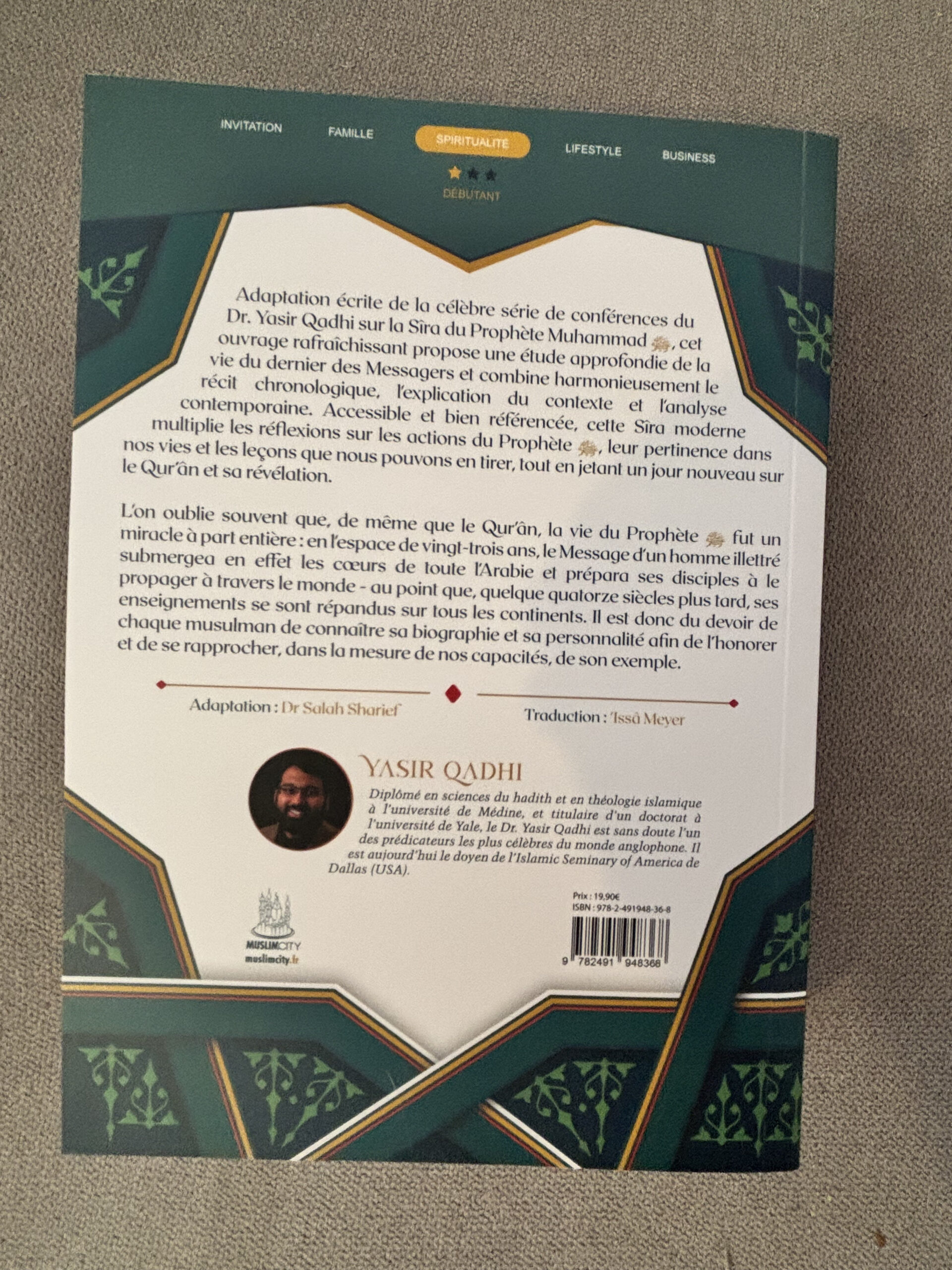 résumé livre La sira du prophète Mohamed de Yasir Qadhi - Librairie Sakin - Librairie musulmane France - Librairie musulmane avignon